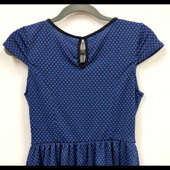 Ripe Blue and Black Key Hole Back Day Dress - Picture 5 of 6